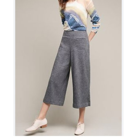 Anthropologie Pants - Anthropologie Elevenses Wool Cropped Wide Leg Pants